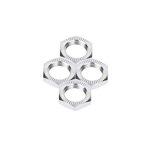 RiToEasysports 4 Stück RC-Radmuttern, Aluminiumlegierung, 17 Mm Schraubenschlüssel, Ersatzmutter für 1/8 RC-Auto (Silver) von RiToEasysports