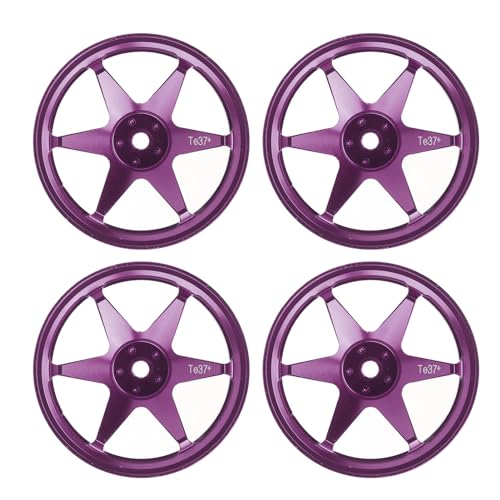 RiToEasysports 4PCS RC Wheel -Hubs, 1:10 Skala Aluminiumlegierung CNC Bearbeitete RC -Autos mit Wiederverwendbarem Reifenverriegelungsdesign für Fernbedienungsautozubehör (Purple) von RiToEasysports