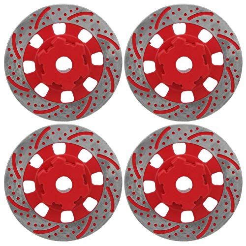RiToEasysports 4PCS -Simulation Metall RC Autorad Hub Bremsscheiben -Bremssättel für UDR 1/7 RC -Auto Geeignet (Rot) von RiToEasysports