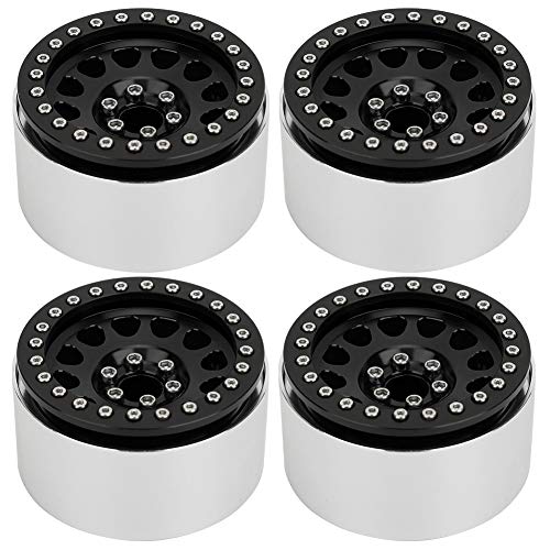 RiToEasysports 4pcs 2.2in RC Rim Hub, Metallradfelgen für Axial Wraith/ SCX10/ RR10/ 90048/90018 1/10 RC Crawler (Black) von RiToEasysports