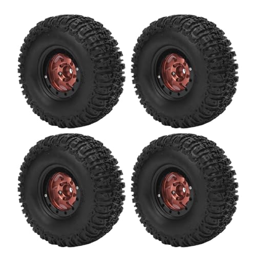 RiToEasysports 4pcs RC -Radlaufreifen Set, Plastik -Aluminium -Legierungs -Crawler - Schlamm Terrain -Reifen für RC -Auto 120x46mmmm (Brown) von RiToEasysports
