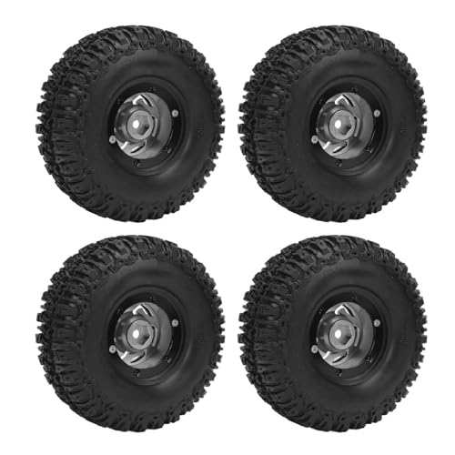 RiToEasysports 4pcs RC -Radlaufreifen Set, Plastik -Aluminium -Legierungs -Crawler - Schlamm Terrain -Reifen für RC -Auto 120x46mmmm (Silver) von RiToEasysports