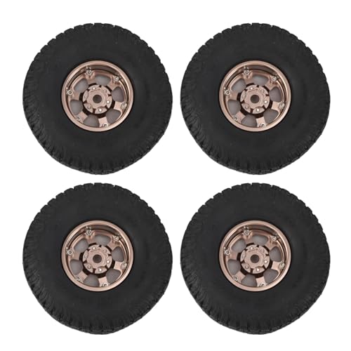 RiToEasysports 4pcs RC -Reifen, 1,9 -Zoll -Aluminiumlegierung Gummi Starke Polster -RC -Autoreifen für SCX10 RBX10 1/10 Crawler (Kupfer) von RiToEasysports