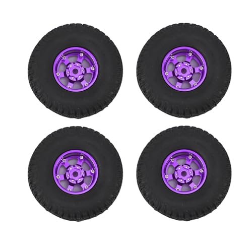 RiToEasysports 4pcs RC -Reifen, 1,9 -Zoll -Aluminiumlegierung Gummi Starke Polster -RC -Autoreifen für SCX10 RBX10 1/10 Crawler (Purple) von RiToEasysports