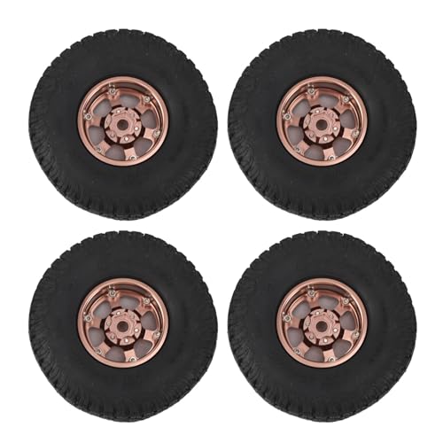 RiToEasysports 4pcs RC -Reifen, 1,9 -Zoll -Aluminiumlegierung Gummi Starke Polster -RC -Autoreifen für SCX10 RBX10 1/10 Crawler (Silver) von RiToEasysports