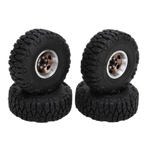 RiToEasysports 4pcs RC -Reifen, Aluminiumlegiergummi -RC -Autorreifen für 1/18 1/24 Fernbedienungskletterauto (Kupfer) von RiToEasysports