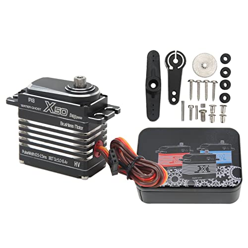 RiToEasysports 50 Kg RC-Digitalservo, Wasserdichtes Motorservo aus Aluminiumlegierung mit Zusätzlichem Zahnrad und Wellenstift für 1/8 1/10 RC-Autoroboterboot RiToEasysports 50 Kg RC-Digitalservo, Wasserdichtes Motorservo aus Aluminiumlegierung mit Zusätzlichem Zahnrad und Wellenstift für 1/8 1/10 RC-Autoroboterboot von RiToEasysports