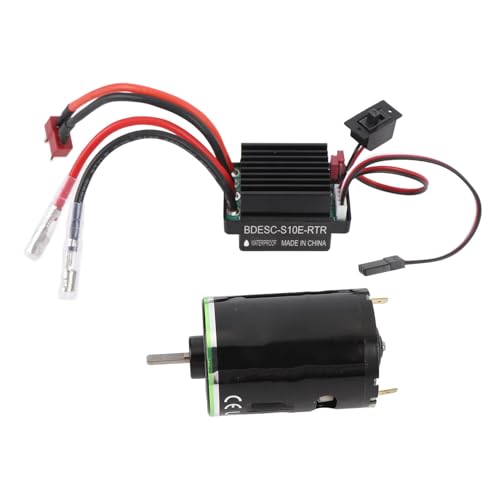 RiToEasysports 550 Gebürsteter Motor, 320A ESC 5V 2A BEC Bürsten Motor 30% Länger Armatur mit Eingebautem Kühl Ventilator für 1/10 RC Raupen Auto (45T) von RiToEasysports