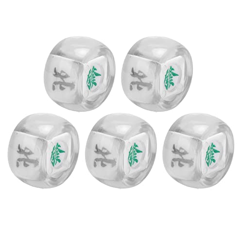 RiToEasysports 5pcs Mahjong Windrichtung Würfel Kleine Tragbare Kugel Würfel für Mahjong -Spieler und Lässige Trinkspiele (Transparent) von RiToEasysports