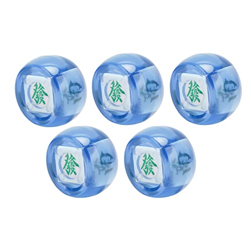 RiToEasysports 5pcs Mahjong Windrichtung Würfel Kleine Tragbare Kugel Würfel für Mahjong -Spieler und Lässige Trinkspiele (Transparentes Blau) von RiToEasysports