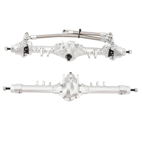 RiToEasysports Achse, Aluminium -Legierung RC -Autokauto Currie Rockjock -Upgrade -Teile Portal Vordere Hinterachse für Scx10 II (Silber) von RiToEasysports
