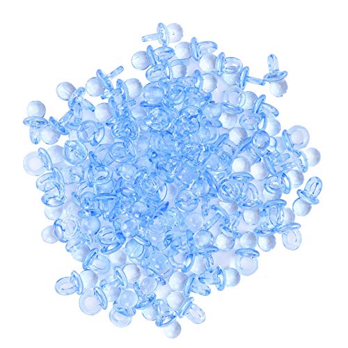 RiToEasysports Acryl -Mini -Babynippel Dekorieren Set für Babyparty, 200pcs Acryl Schnuller für Geburtstagsdekorationen (BLUE) von RiToEasysports