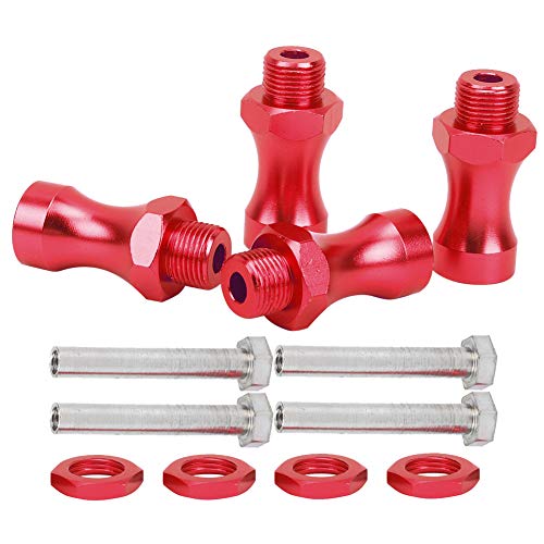 RiToEasysports Aluminiumlegierung RC Extension Wheel, 12 Mm Bis 17 Mm Hub -Hub - Adapter für RC Fahrzeuge, 12 Packung Modifizierter Autos (Rot) von RiToEasysports