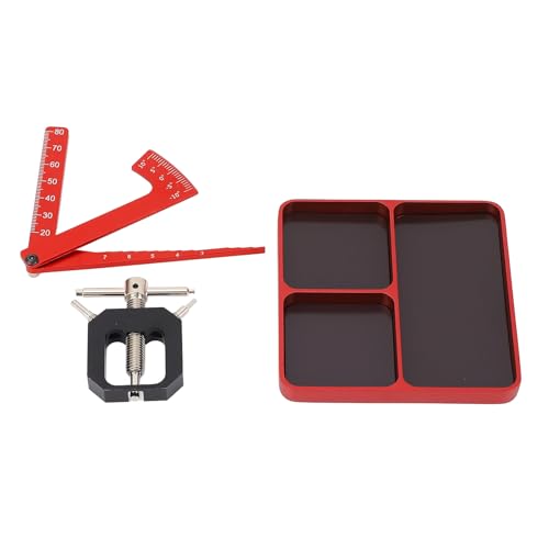 RiToEasysports Aluminiumlegierungsschraubblech, Bequem Organisieren RC -Schrauben Präzise Messwerkzeug RC Fixing -Werkzeug mit Demontagewerkzeug und Einstellungslineer für Modellautoanpassungen von RiToEasysports