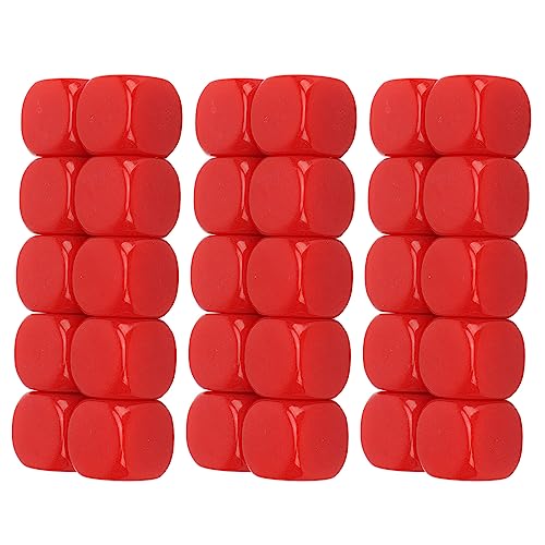 RiToEasysports Blanko-Würfel-Set, 30 Stück, 16 Mm, Kunststoff, Abgerundet, 6-seitig, für Spiel, Party, Spaß, DIY-Aufkleber, Mathematikunterricht (Rot) von RiToEasysports