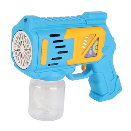 RiToEasysports Bubble Gun, Bubble Blower Maker 12 Loch Automatisch mit Lichtern und 100 Ml Flasche für Innenparty -Geburtstagsgeschenke Im Freien von RiToEasysports