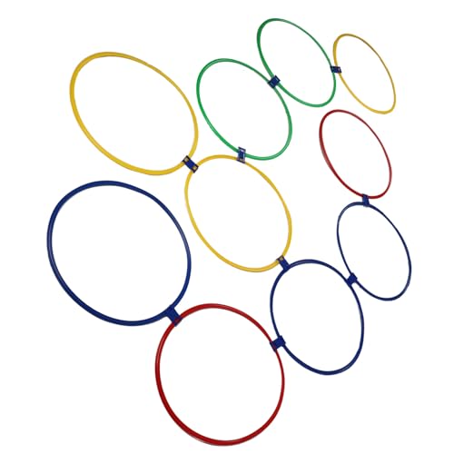 RiToEasysports Childrens Sensory Training Hoops Plastic Hopscotch -Ringe, Hinderniskurs Hoops für Gleichgewicht und Koordination, 10pcs Kinderspiel für Brain Development School Playground (Extra von RiToEasysports