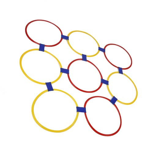 RiToEasysports Childrens Sensory Training Hoops Plastic Hopscotch -Ringe, Hinderniskurs Hoops für Gleichgewicht und Koordination, 10pcs Kinderspiel für Brain Development School Playground (Groß) von RiToEasysports