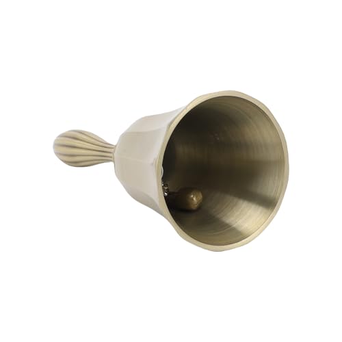 RiToEasysports Clear Sound Metal Hand Bell, Nicht-Schlupf-Griff, ästhetischer Anziehungskraft für Hochzeitsfeier, Ideale Vielseitige Anwendungen mit Yoga (Winkelgold) von RiToEasysports