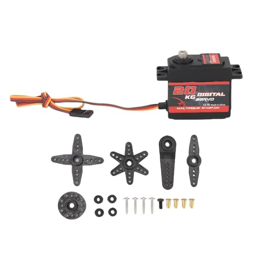 RiToEasysports Digitales Servo, Hochtorsion 180 Grad Rotation RC Car Servo mit 25 -t -Horn für RC -LKW -Bootsroboter (20KG) von RiToEasysports