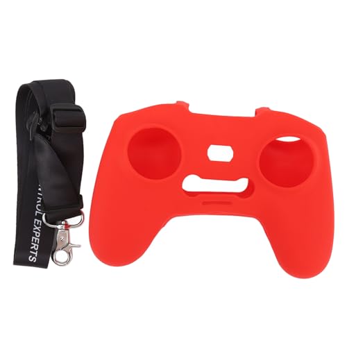 RiToEasysports Drone Controller Grip Gurt, Silikonhülsenschutzabdeckung mit Einstellbarem Sicherheits -Lanyard -Drohnenzubehör für Avata 1 2 FPV (Rot) von RiToEasysports