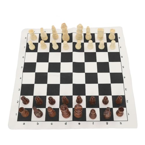 RiToEasysports Falten Sie Internationales Schach -Set, PU Leather -Turnier Rollen Sie Schachbrettspiel mit Aufbewahrungstasche für und Erwachsene (Black) von RiToEasysports