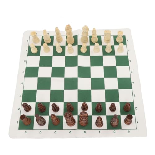 RiToEasysports Falten Sie Internationales Schach -Set, PU Leather -Turnier Rollen Sie Schachbrettspiel mit Aufbewahrungstasche für und Erwachsene (Green) von RiToEasysports