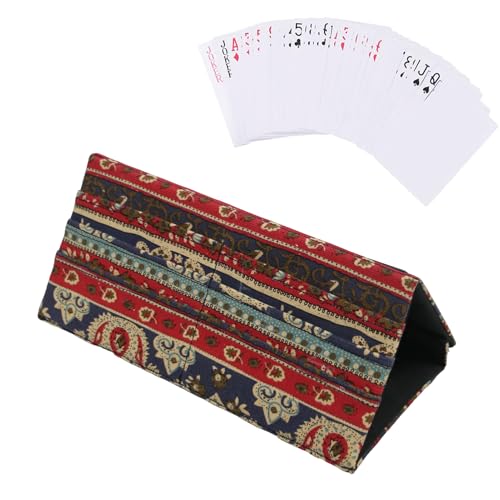 RiToEasysports Kartenhalter Spielen, Großer Kapazitätsspielkartenhalter, Tragbares und Bequemes, Organisiertes Gameplay mit 6 Slots für Bis zu 40 Karten, Vielseitiger Gebrauch (Ethnischer Stil) von RiToEasysports