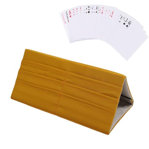 RiToEasysports Kartenhalter Spielen, Großer Kapazitätsspielkartenhalter, Tragbares und Bequemes, Organisiertes Gameplay mit 6 Slots für Bis zu 40 Karten, Vielseitiger Gebrauch (Yellow) von RiToEasysports