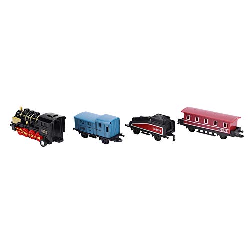 RiToEasysports KinderSpielzaudenbahn, Klassischen Magnetische Spielzugauto-Set aus Legierertem Kunststoff, Simulierter Dampfzug, Zurckziehbares Modell, Kinderspielzeug, Gegenk (ROC (Black) von RiToEasysports