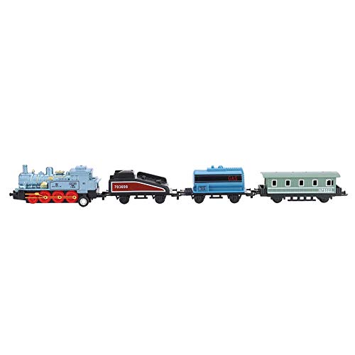 RiToEasysports KinderSpielzaudenbahn, Klassischen Magnetische Spielzugauto-Set aus Legierertem Kunststoff, Simulierter Dampfzug, Zurckziehbares Modell, Kinderspielzeug, Gegenk (ROC (Blue) von RiToEasysports