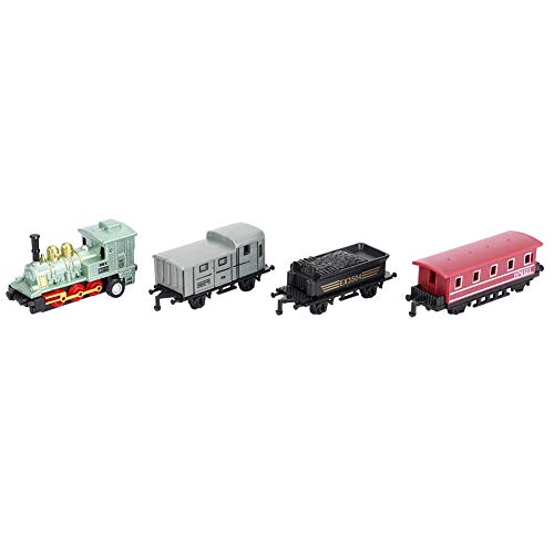 RiToEasysports KinderSpielzaudenbahn, Klassischen Magnetische Spielzugauto-Set aus Legierertem Kunststoff, Simulierter Dampfzug, Zurckziehbares Modell, Kinderspielzeug, Gegenk (ROC (Green) von RiToEasysports