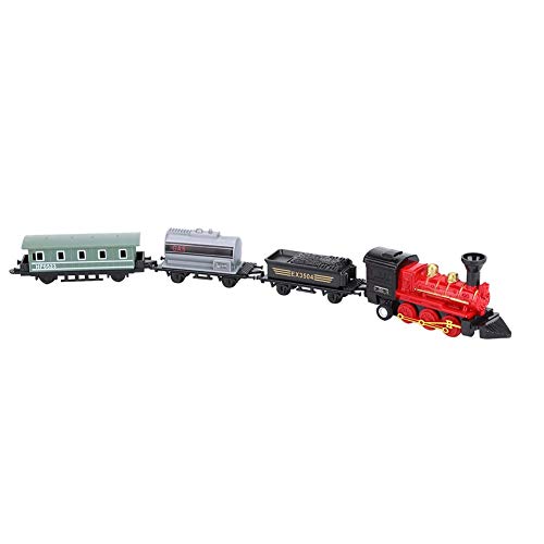 RiToEasysports KinderSpielzaudenbahn, Klassischen Magnetische Spielzugauto-Set aus Legierertem Kunststoff, Simulierter Dampfzug, Zurckziehbares Modell, Kinderspielzeug, Gegenk (ROC (Rot) von RiToEasysports