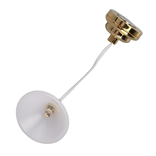 RiToEasysports LED-Miniatur-Kronleuchter, Puppenhaus-Deckenleuchte Im Mastab 1:12 MIT Klebemagnet, Metallglas, Led-Delektronik für Puppenhaus-Innendekoration von RiToEasysports