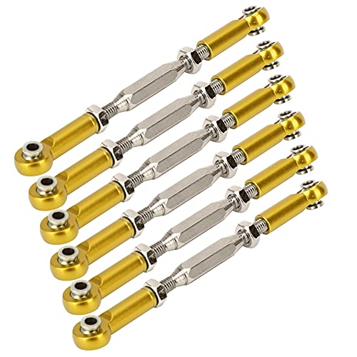 RiToEasysports Langlebige Aluminium -Servo -Links Spurstange Set Verbesserung der Kontrolle der Steuerung für RC Autozubehör für Redcat/EPX/HSP ZD Racing Carpe: Rotes Blau Gold Silber (6 Stcs) von RiToEasysports