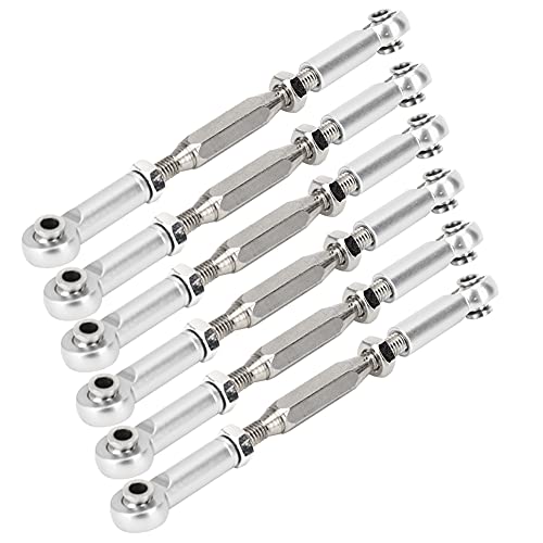 RiToEasysports Langlebige Aluminium -Servo -Links Spurstange Set Verbesserung der Kontrolle der Steuerung für RC Autozubehör für Redcat/EPX/HSP ZD Racing Carpe: Rotes Blau Gold Silber (6 Stcs) von RiToEasysports