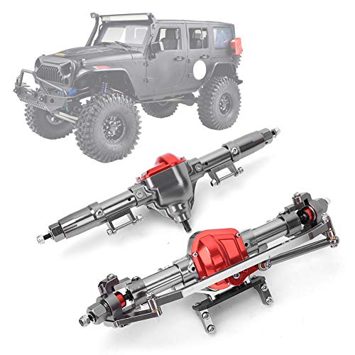 RiToEasysports Langlebige Aluminiumlegierung RC Front- und Hinterachse für SCX10 II 90046 90047 1/10 RC Crawler, Zuverlässige Lenkverbindungen, Geeignet für Enthusiasten (Ti) von RiToEasysports
