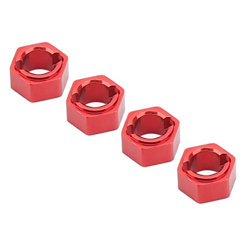 RiToEasysports Langlebte 7mm -Sechtkrad -Rad Hubs Aluminiumlegierung RC Rad Sechs Kantine Antriebsadapter für FMS FCX24 1/24 RC Auto, Einfache Installation Hex Wheel Hubs für Hobbyisten (Rot) von RiToEasysports