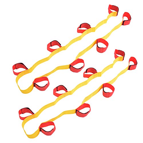 RiToEasysports Legged Race Bands, 1 Paar Multiplayer Legged Fixed Belt Elastic Foot Race Bands Outdoor-Sportausrüstung Teamwork-Spiel Interaktives Spielzeug (8-Personen-Leggings (1 Paar)) von RiToEasysports