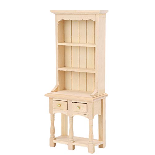 RiToEasysports PUPPENHAUS-BÜCHERREGAL, 3-LAGES MINI-PUMPENHAUS-BUCHERREGAL AUS Holz FÜR 1/12 PUPPENHAUS (UREMBRYOO (Einfaches Modell) von RiToEasysports