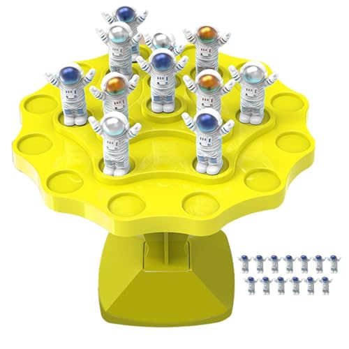 RiToEasysports Pädagogische Gleichgewichtsbaumspielspielzeug -Puzzle, Frühes Interaktive Zählspiel Multilayer Fun Stapeling Toy für (S Yellow 24 Spaceman) von RiToEasysports