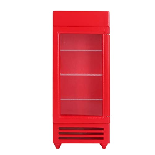 RiToEasysports Puppenhausmöbel, Vertikaler Kühlschrank für Puppenhäuser, 1:12, Holz, Hohe Simulation, Stimuliert Helle Farben, Puppenhaus-Automaten für Heimwerker(Rot) Spielzeug Kinderspielzeug von RiToEasysports
