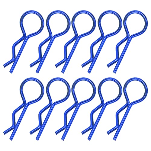 RiToEasysports R Pins Metallkörperclips füR 1/5 1/6/8/10 RC RC, Ausgezeichnete Haltbarkeit und Lange, Kleine und Leichte Verschleißzeit, 10 Stück füR Autobesitzer (Blue) von RiToEasysports