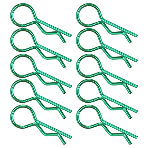 RiToEasysports R Pins Metallkörperclips füR 1/5 1/6/8/10 RC RC, Ausgezeichnete Haltbarkeit und Lange, Kleine und Leichte Verschleißzeit, 10 Stück füR Autobesitzer (Green) von RiToEasysports
