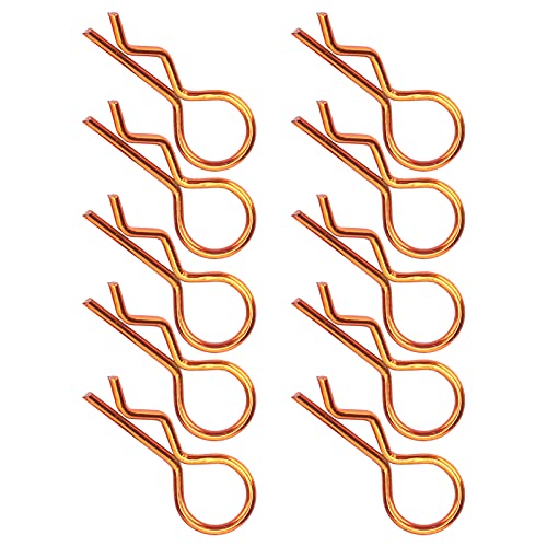 RiToEasysports R Pins Metallkörperclips füR 1/5 1/6/8/10 RC RC, Ausgezeichnete Haltbarkeit und Lange, Kleine und Leichte Verschleißzeit, 10 Stück füR Autobesitzer (Kupfer) von RiToEasysports