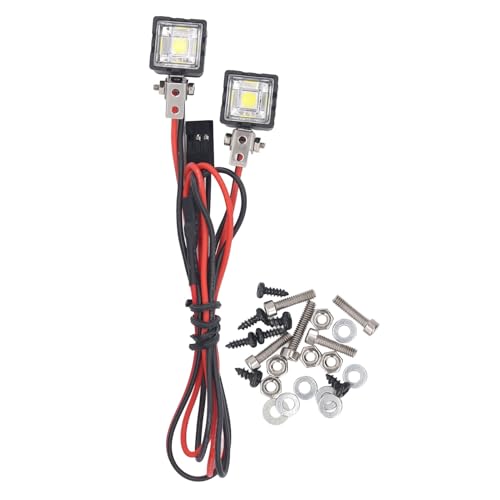 RiToEasysports RC -Auto -Scheinwerfer, Weißer LED -Scheinwerfer mit Montagebasis Kompatibel mit für SCX10 90046 (2LED) von RiToEasysports