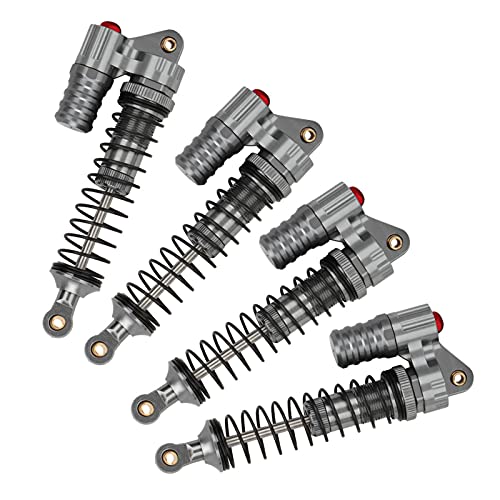 RiToEasysports RC-Auto-StoßDämpfer, 4 Stück, 100 Mm, StoßDämpfer, Federbeine, Dämpfer, Modell-Kletterauto-Hydraulikdämpfer, Anwendbar für 90035, 90027, D90 und Andere Kletterfahrzeuge (Ti-Farbe) von RiToEasysports