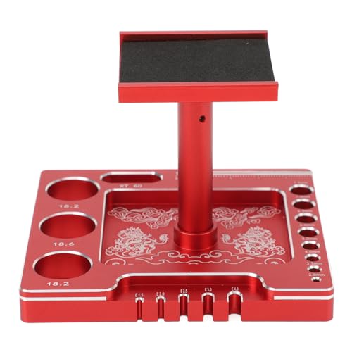 RiToEasysports RC -Autoständer, 360 Rotationsreparaturwerk für SCX24, Aluminiumlegierung RC -Autoständer mit Höhenanpassung, Kompatibel mit 1/18 1/24 Autos (Rot) von RiToEasysports
