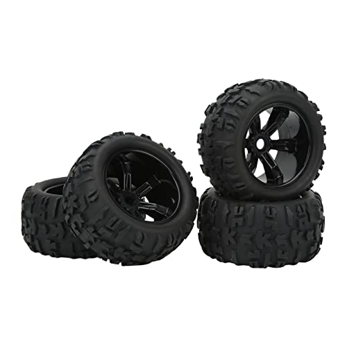 RiToEasysports RC-Car-Gummireifen, Griffiger, Stark Dämpfender, Verschleißfester Ersatz-Gummireifen für 1/8 1/10S RC-Car (Black) von RiToEasysports