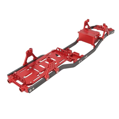 RiToEasysports RC-Chassisrahmen, Carbonfaser-Radstand, RC-Aufhängungsrahmenträger mit Kabelbinder für SCX10 1/10 (Rot) von RiToEasysports